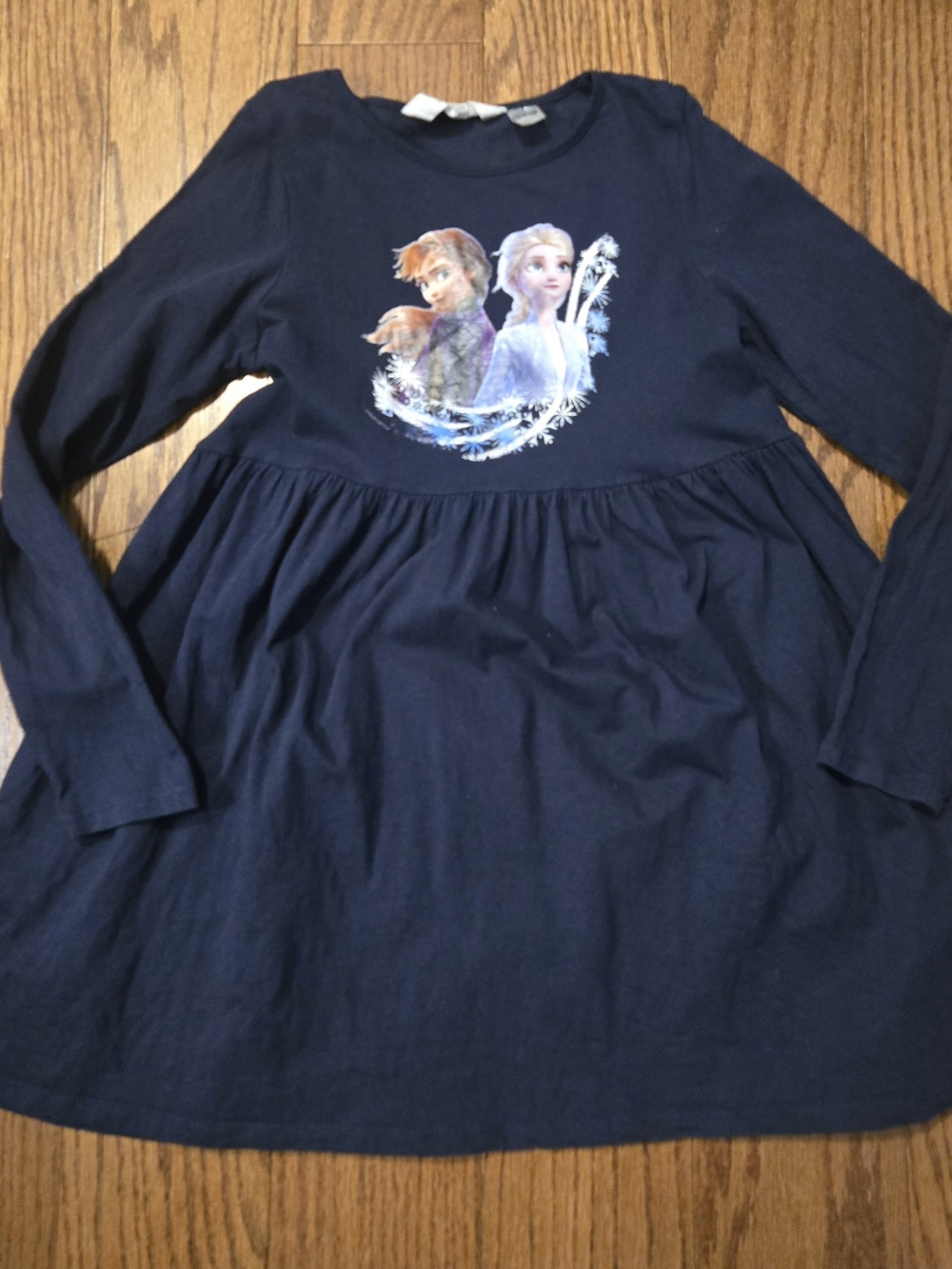 H&M Navy Long-Sleeve Girls' Frozen Graphic Top 8-10Y